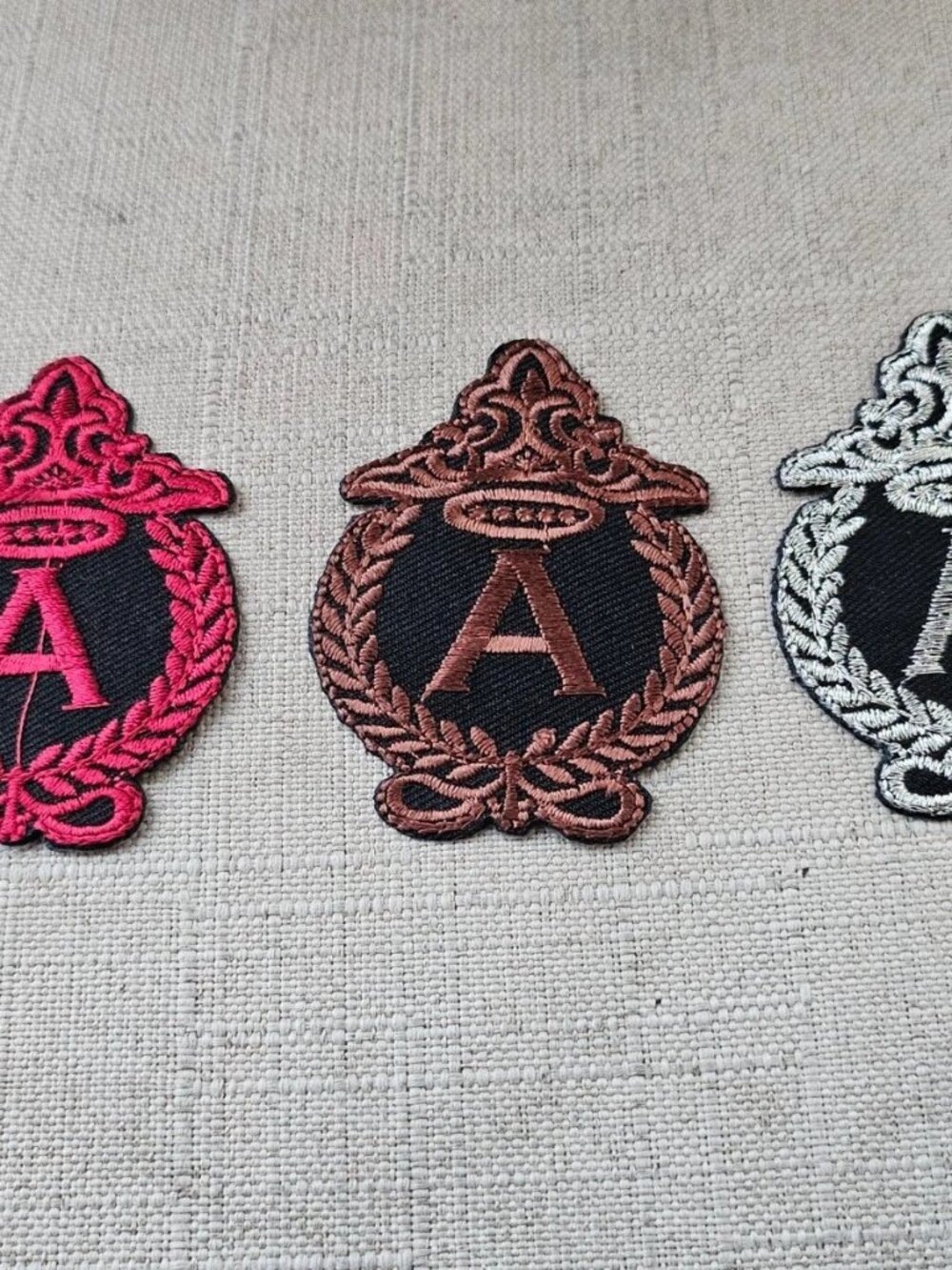 Iron On Patches Embroidery Multi Color Initial Letter A Applique Patch Lot of 3 - Picture 7 of 9